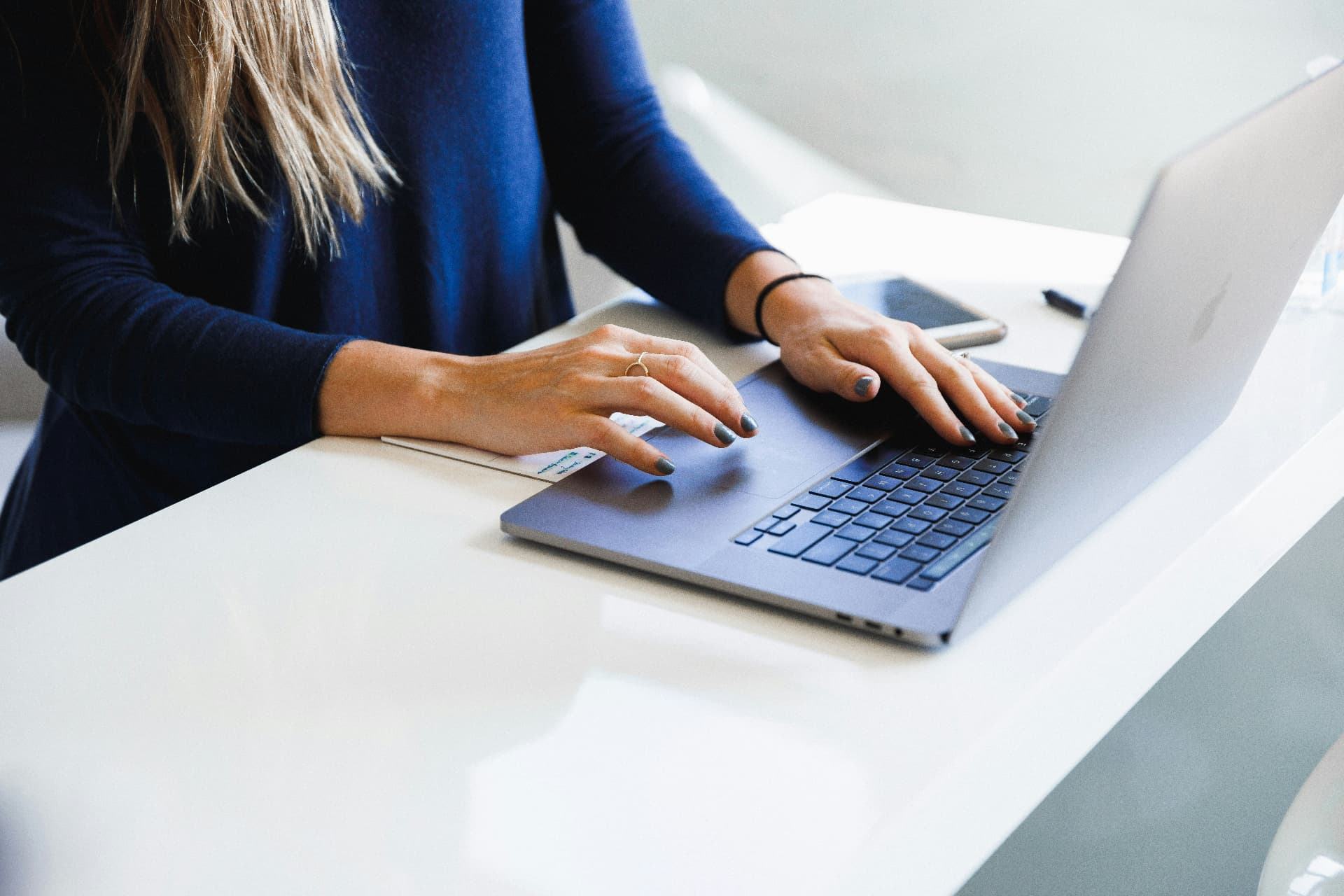 Professional reviewing an available opportunity